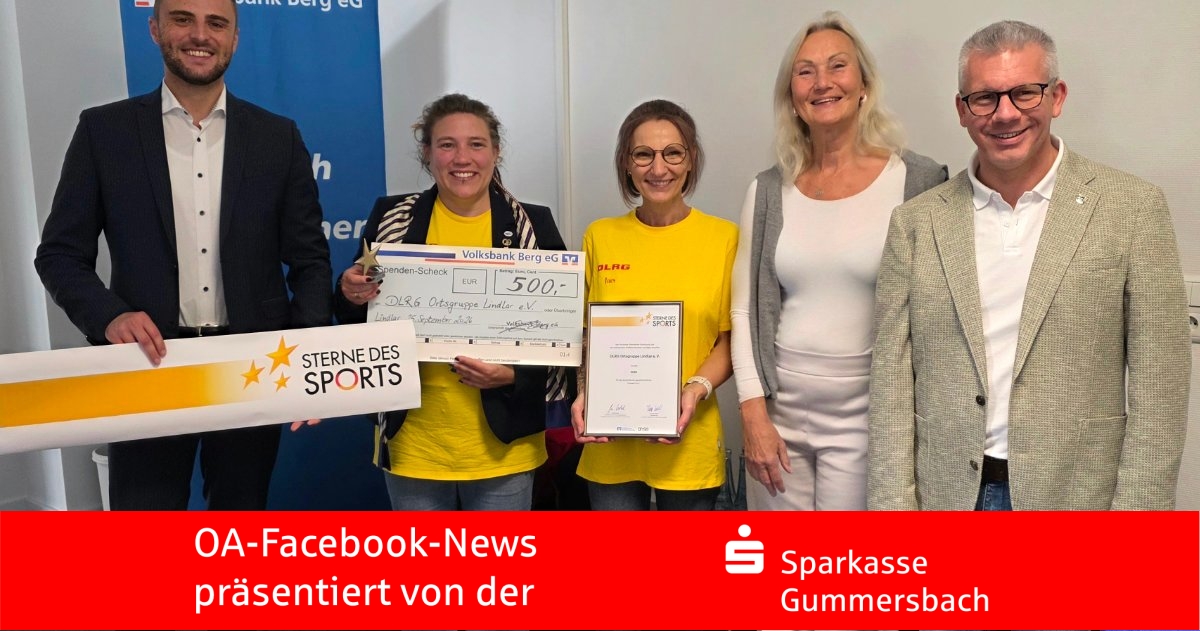 DLRG Lindlar is delighted with award as part of the 